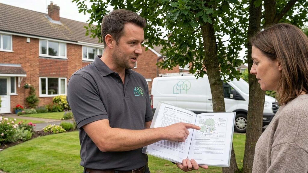 Tree pruning in London carried out following BS3998 standards