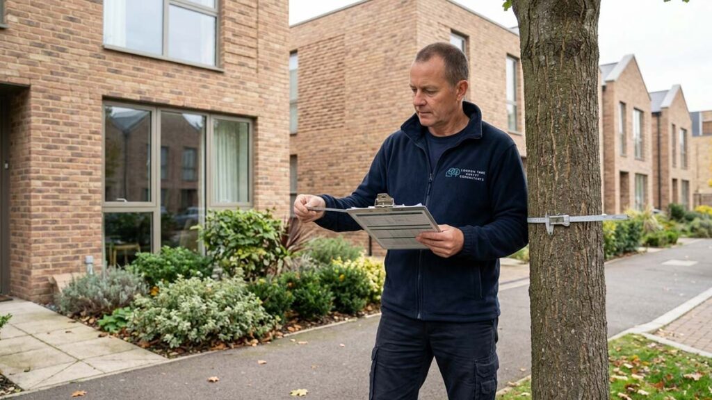 Tree inspection for mortgage approval at residential property in London