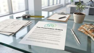 Tree protected under Tree Preservation Order in London residential area