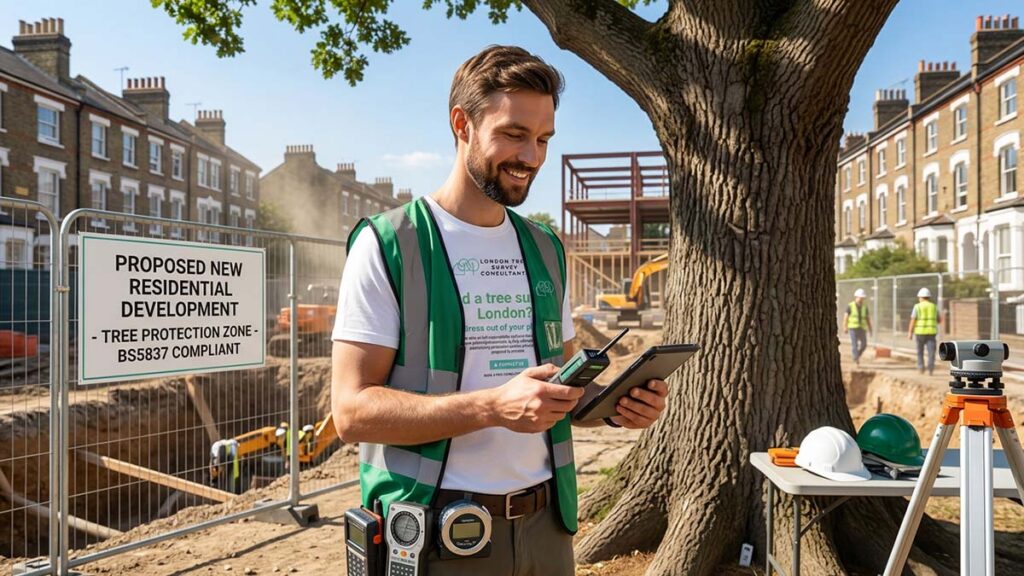 BS5837 tree survey for a new build development in London