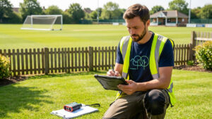 Tree safety survey in a London park near sports and leisure facilities